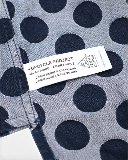 KOJIMA DENIM / INDIGO BLUE  LARGE DOTS / MEDIUM SET